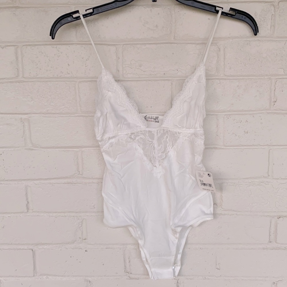 NWT Free People Intimately Perfect Pima Bodysuit in White XS - Picture 2 of 11